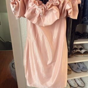 City Studio Pink Off-Shoulder Dress